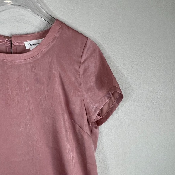 Lovers+ Friends Women's Crewneck Blouse Top Short Sleeve‎ Pink Size Small - Picture 4 of 11